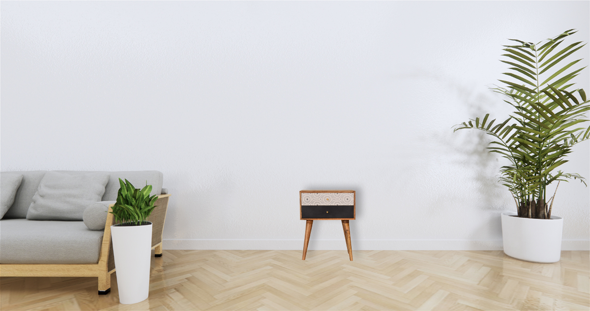Black Patterned Bedside - Image 11
