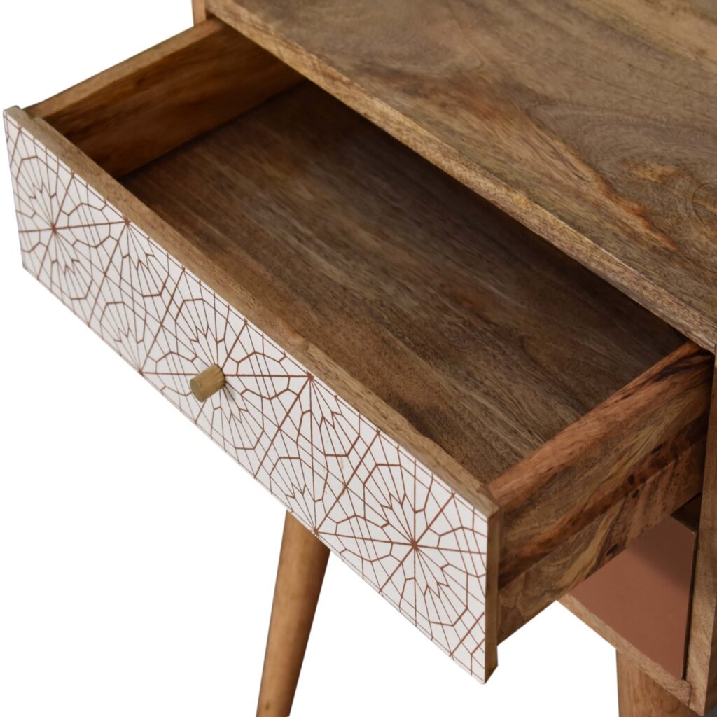Brick Red Patterned Bedside - Image 5