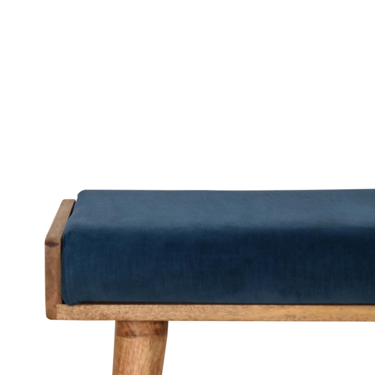 Teal Velvet Tray Style Footstool - Image 4