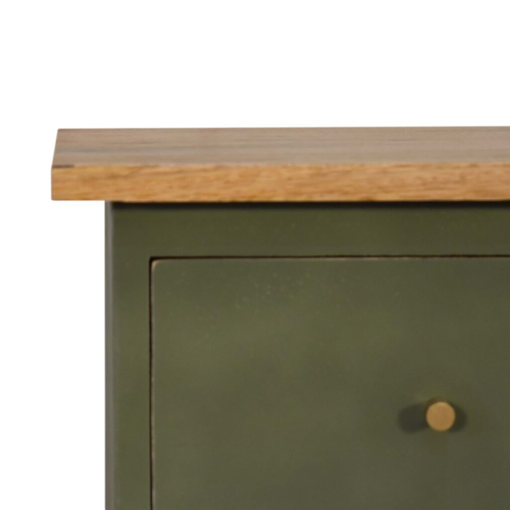 Olive Hand Painted Bedside - Image 4