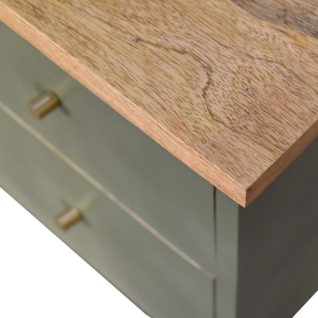 Olive Hand Painted Bedside - Image 5