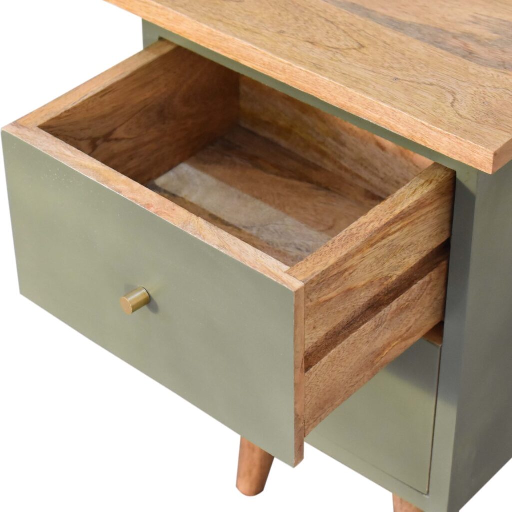 Olive Hand Painted Bedside - Image 6