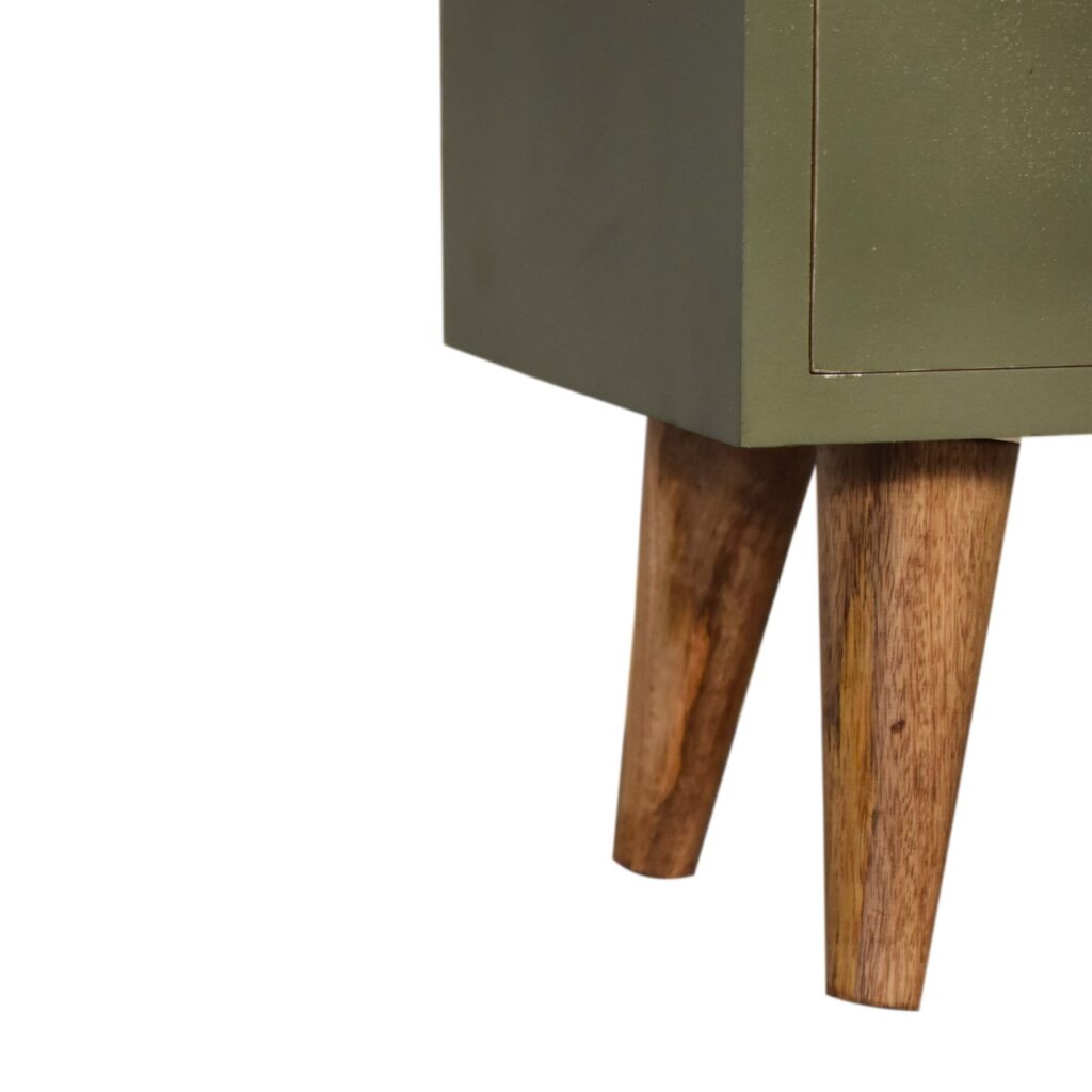 Olive Hand Painted Bedside - Image 7