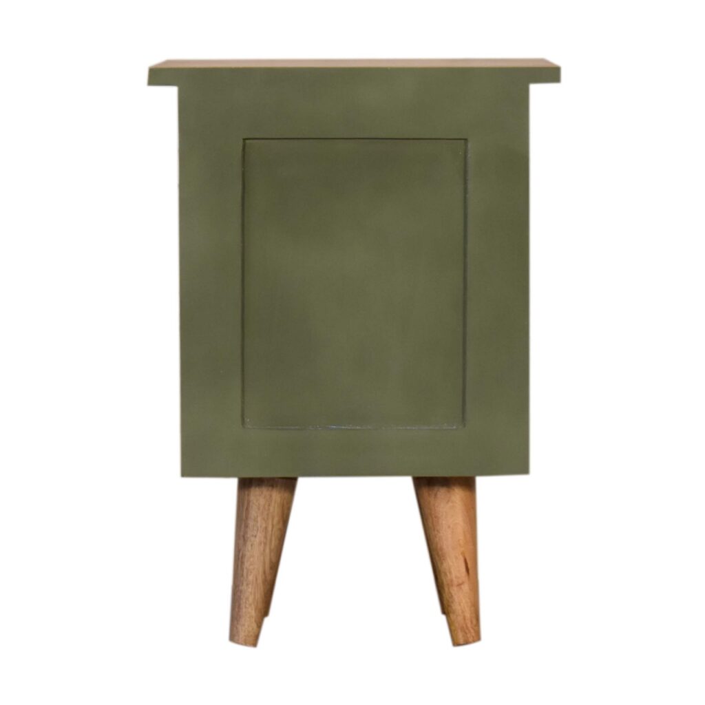 Olive Hand Painted Bedside - Image 9