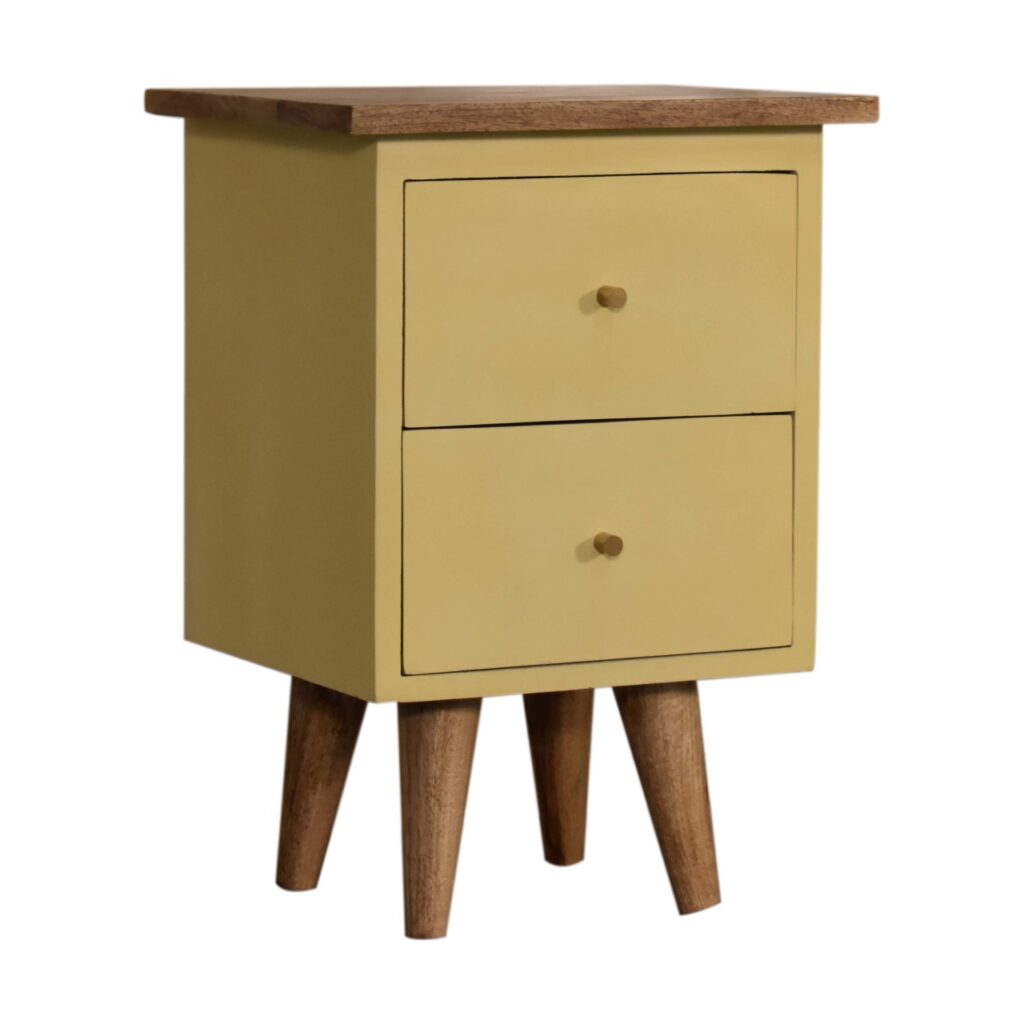 Yellow Hand Painted Bedside - Image 2
