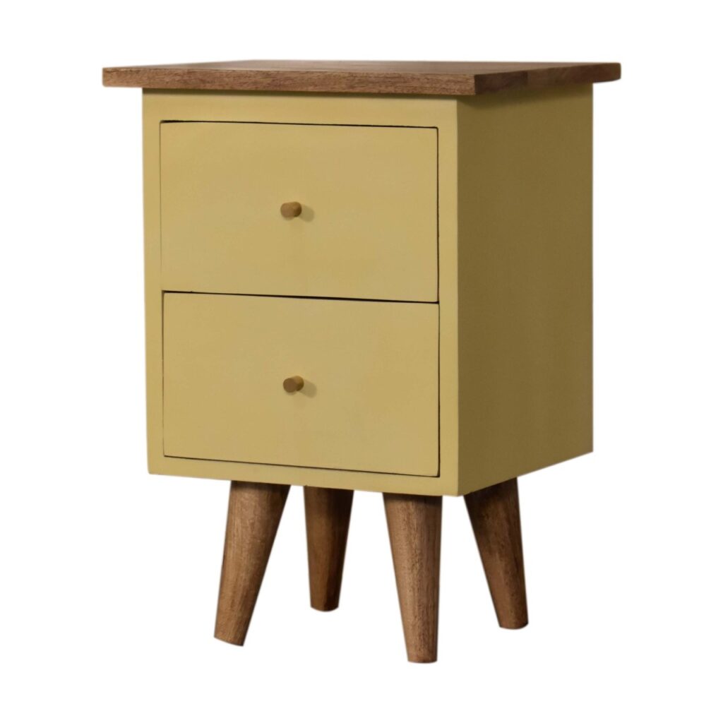 Yellow Hand Painted Bedside - Image 3