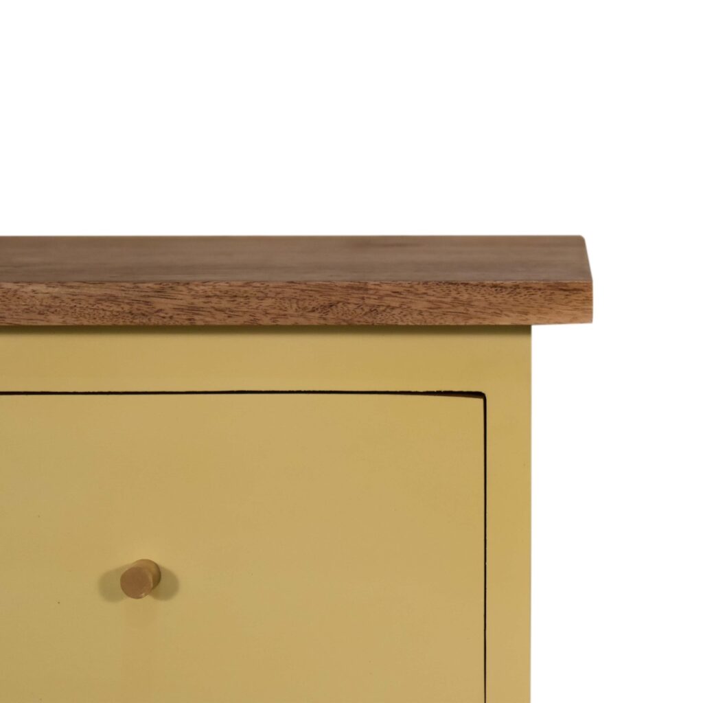Yellow Hand Painted Bedside - Image 4