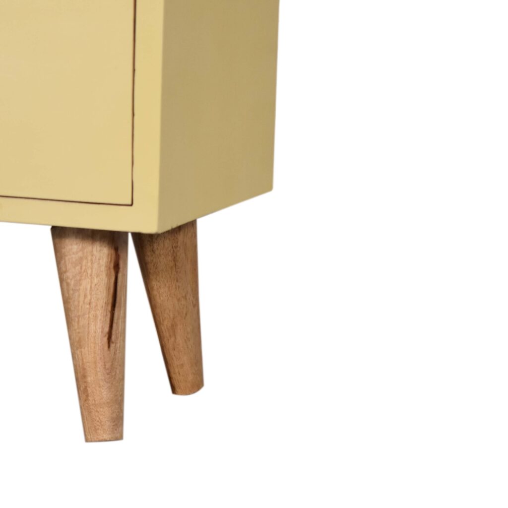 Yellow Hand Painted Bedside - Image 8