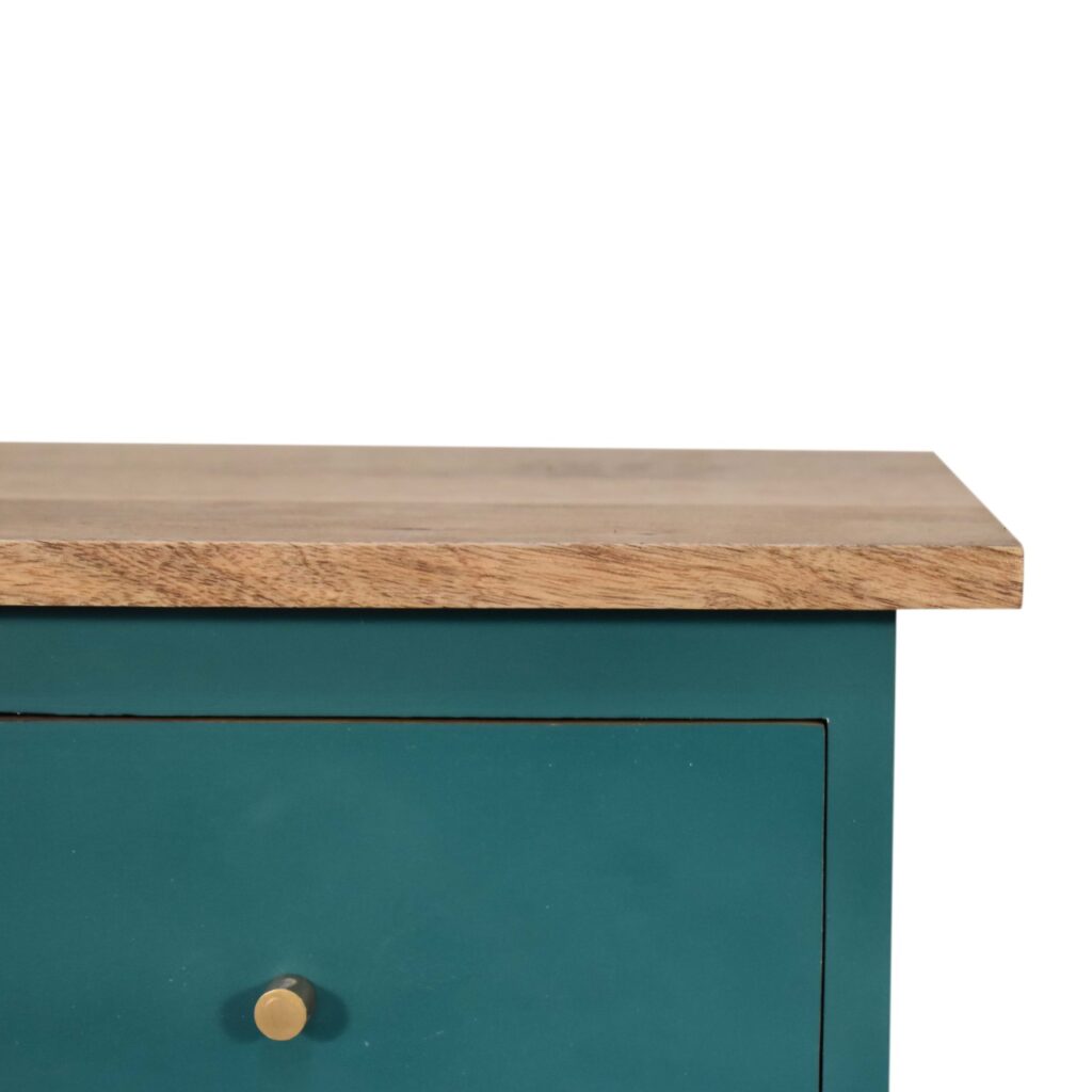 Teal Hand Painted Bedside - Image 5
