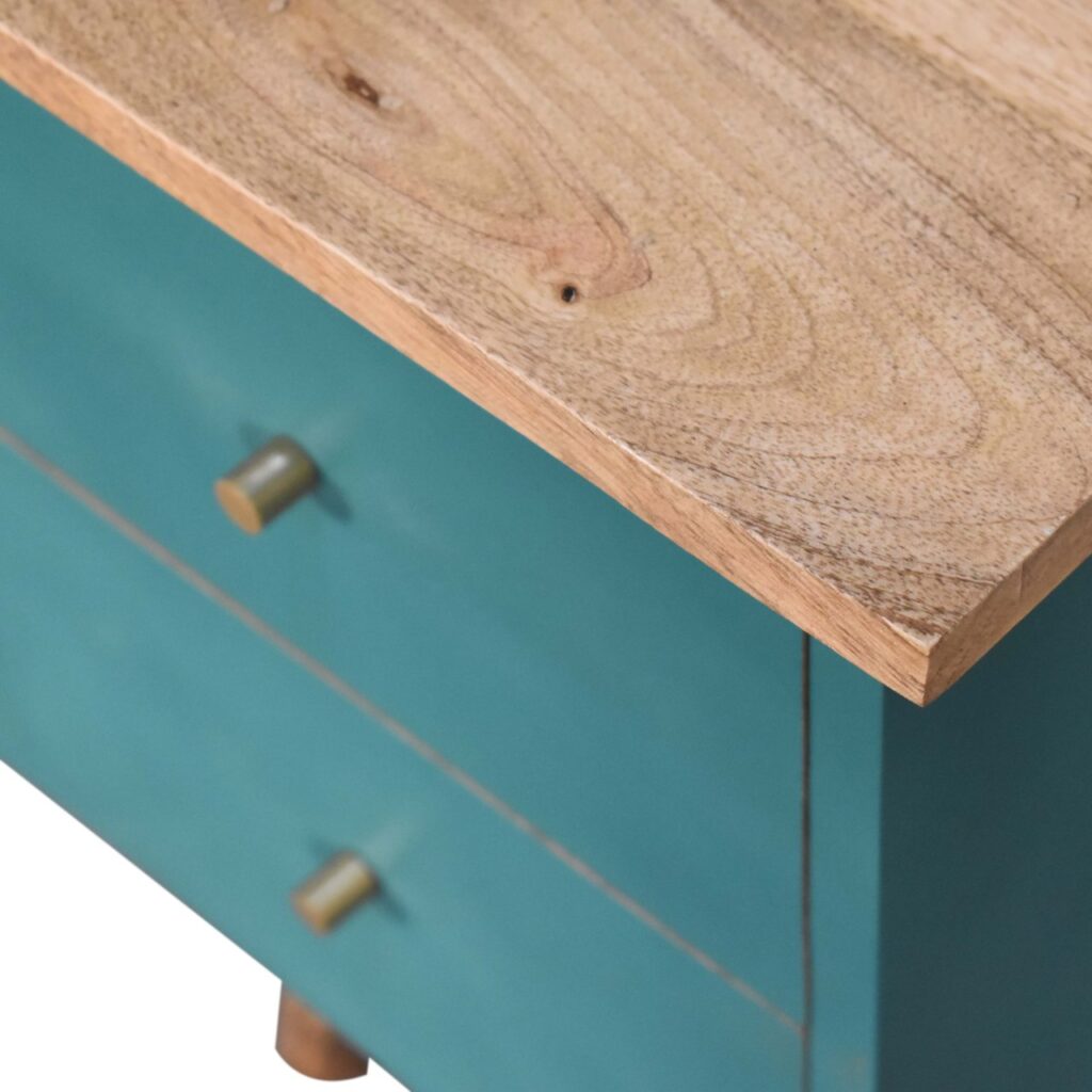 Teal Hand Painted Bedside - Image 6