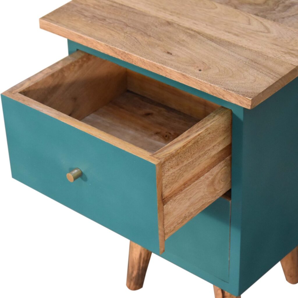 Teal Hand Painted Bedside - Image 7