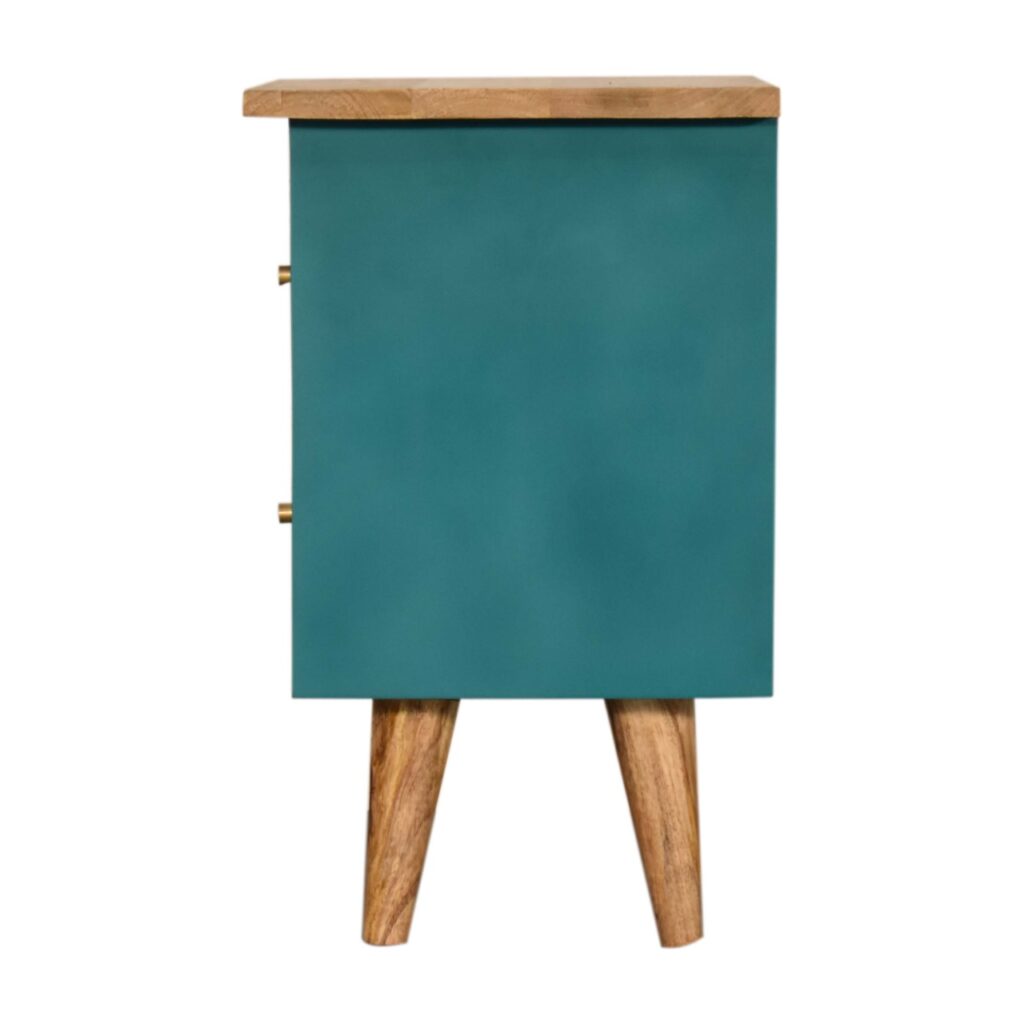 Teal Hand Painted Bedside - Image 9