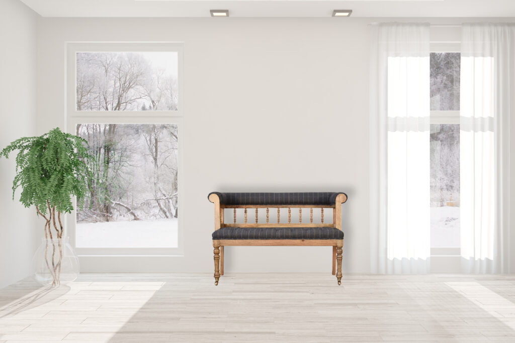 Pewter Deep Button Hallway Bench - Image 11