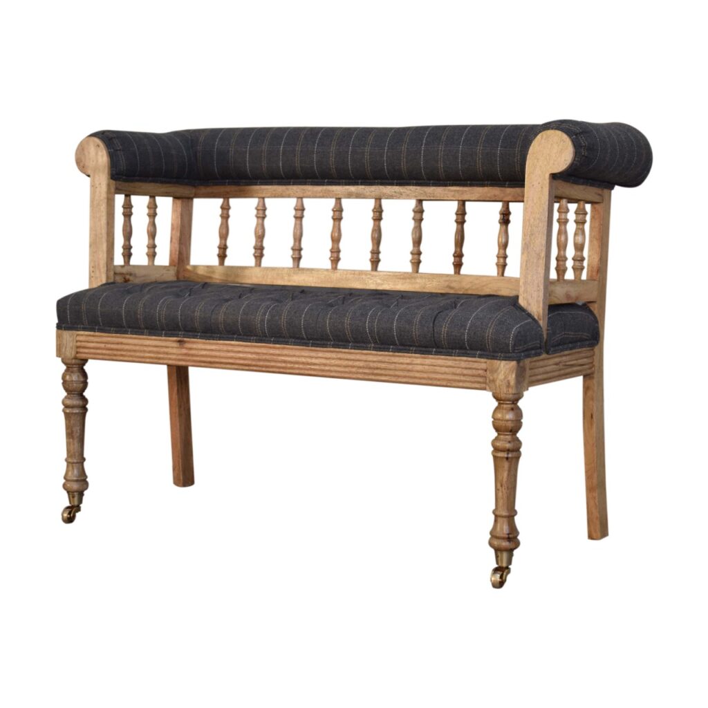 Pewter Deep Button Hallway Bench - Image 3