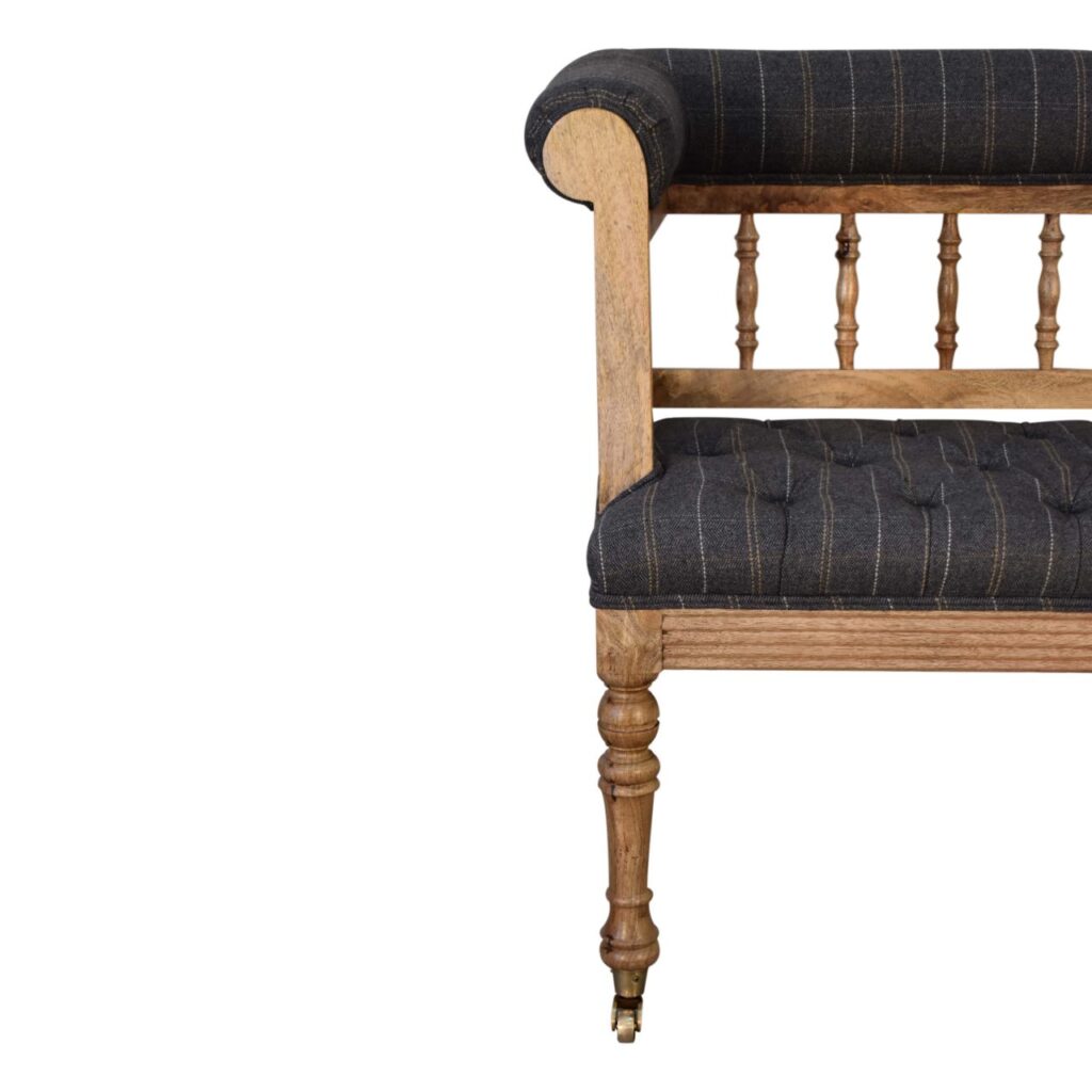 Pewter Deep Button Hallway Bench - Image 4