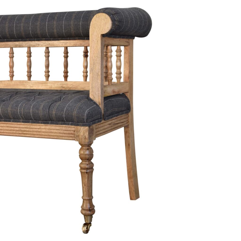 Pewter Deep Button Hallway Bench - Image 5