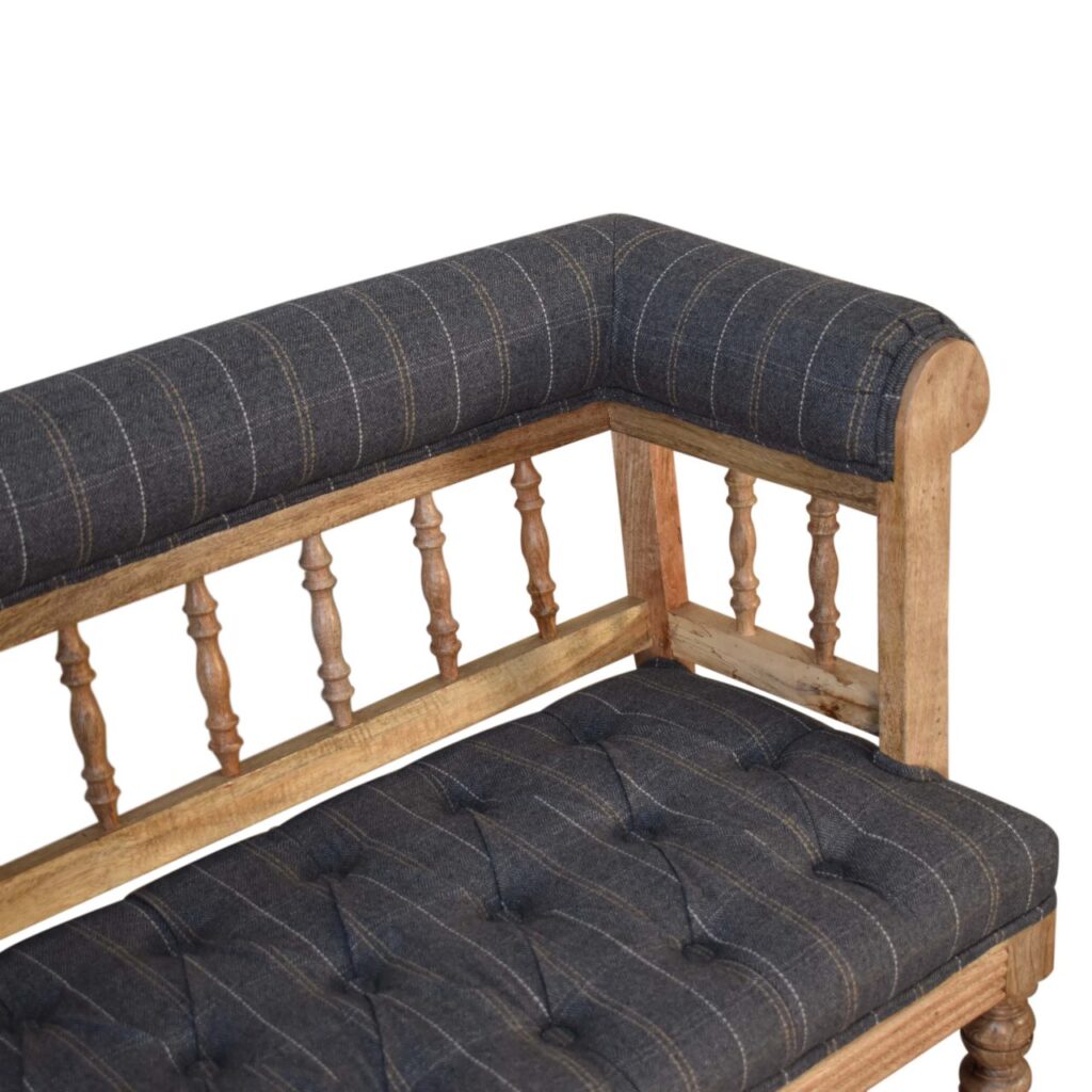 Pewter Deep Button Hallway Bench - Image 6