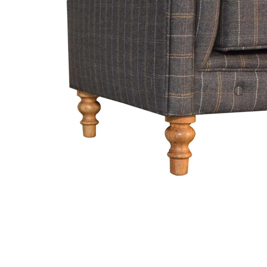 Pewter Tweed 2 Seat Chesterfield - Image 7