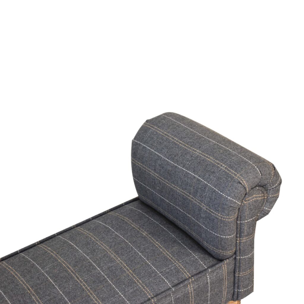 Pewter Tweed Turned Bedroom Bench - Image 5