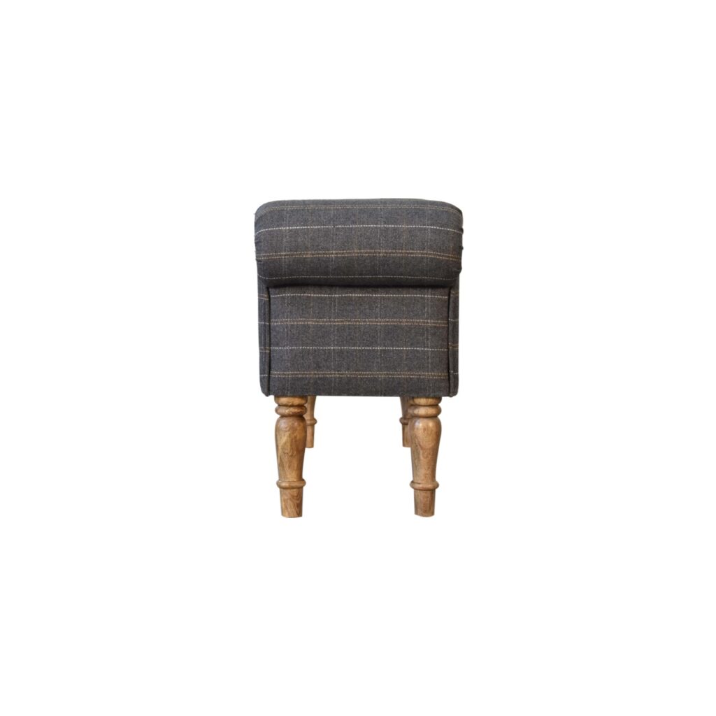 Pewter Tweed Turned Bedroom Bench - Image 9