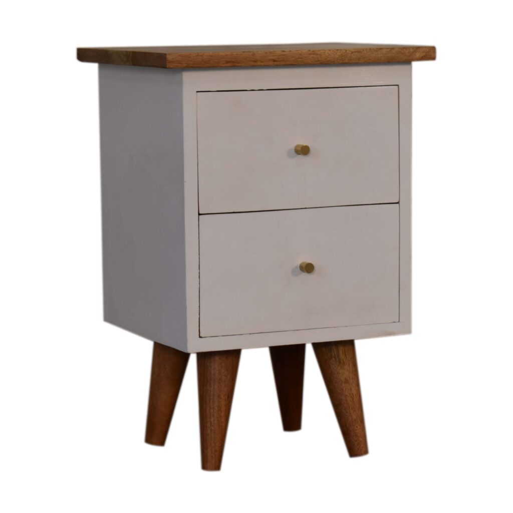 White Hand Painted Bedside - Image 2