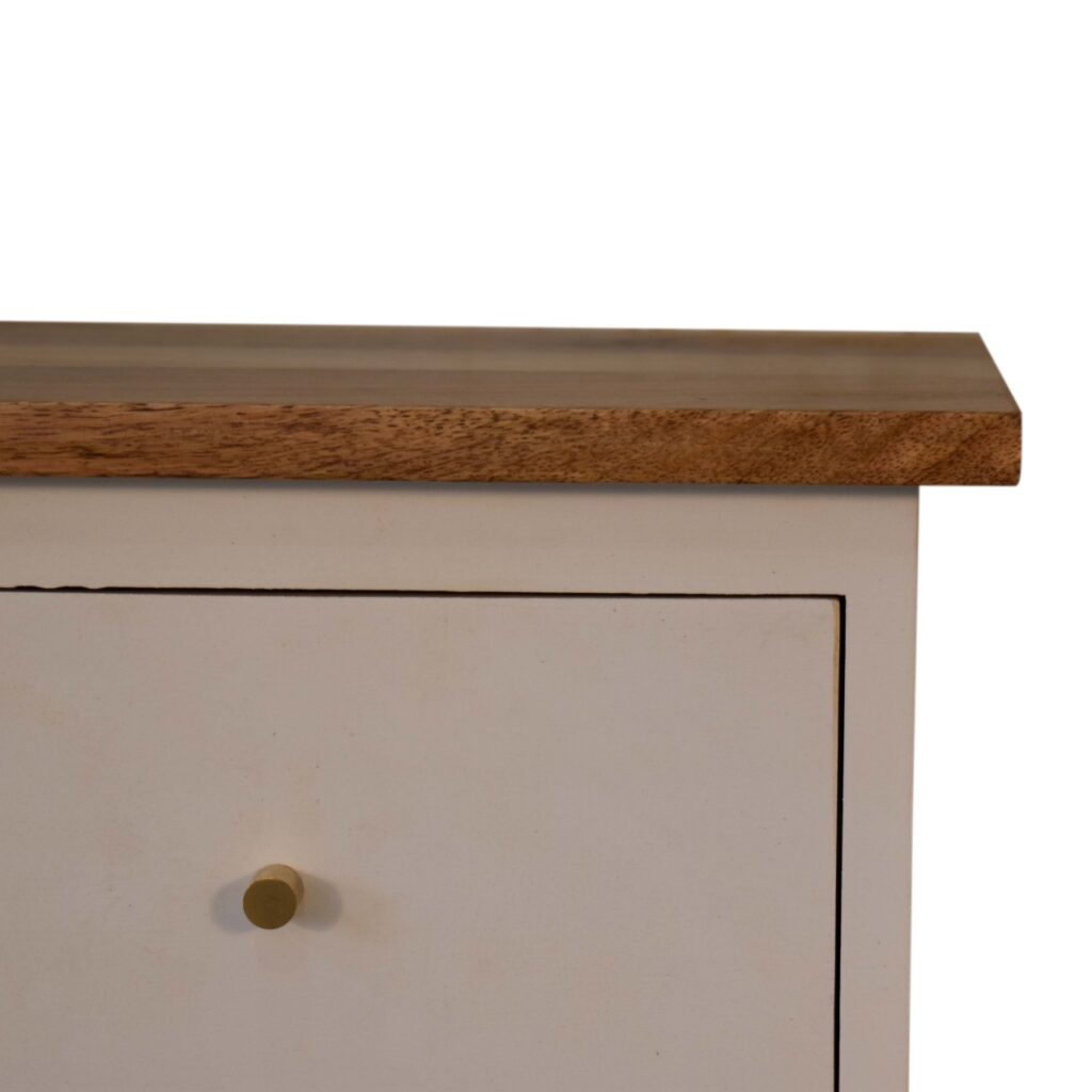 White Hand Painted Bedside - Image 4