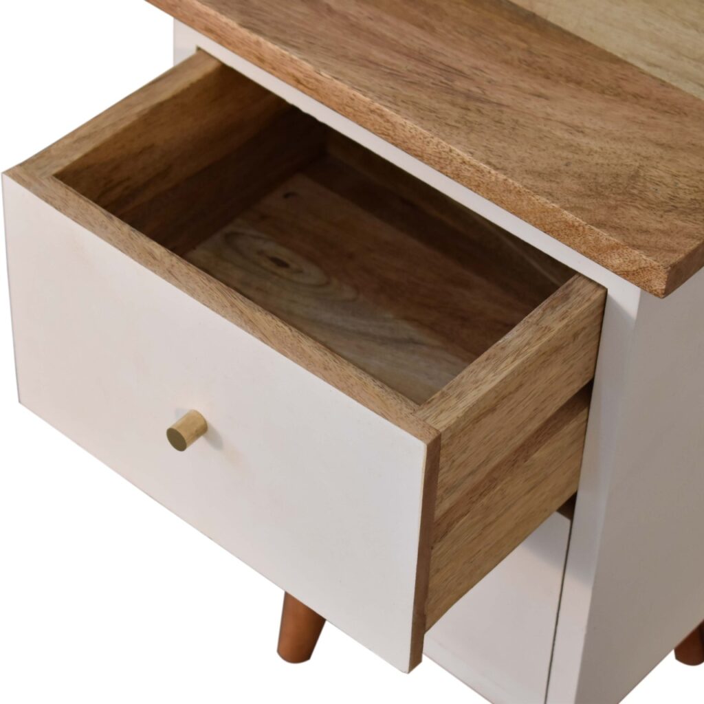 White Hand Painted Bedside - Image 6