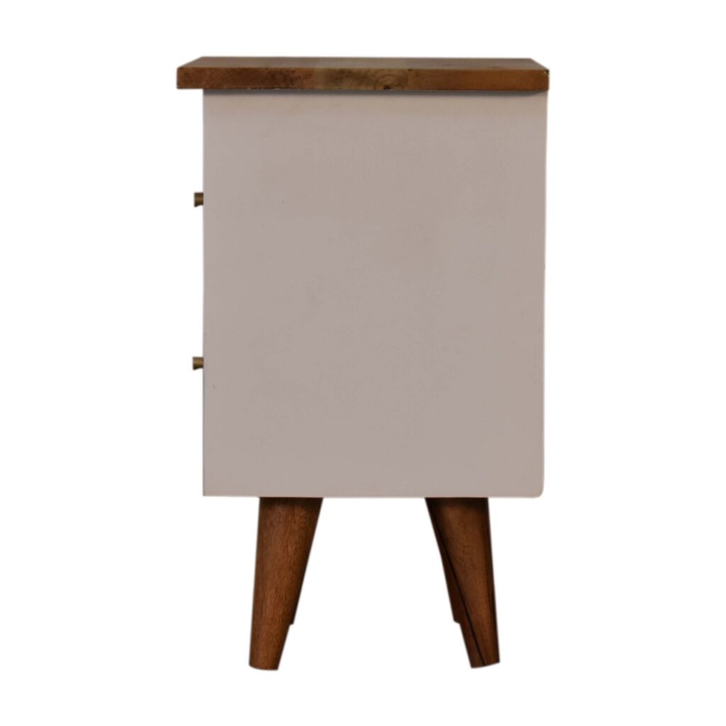 White Hand Painted Bedside - Image 8
