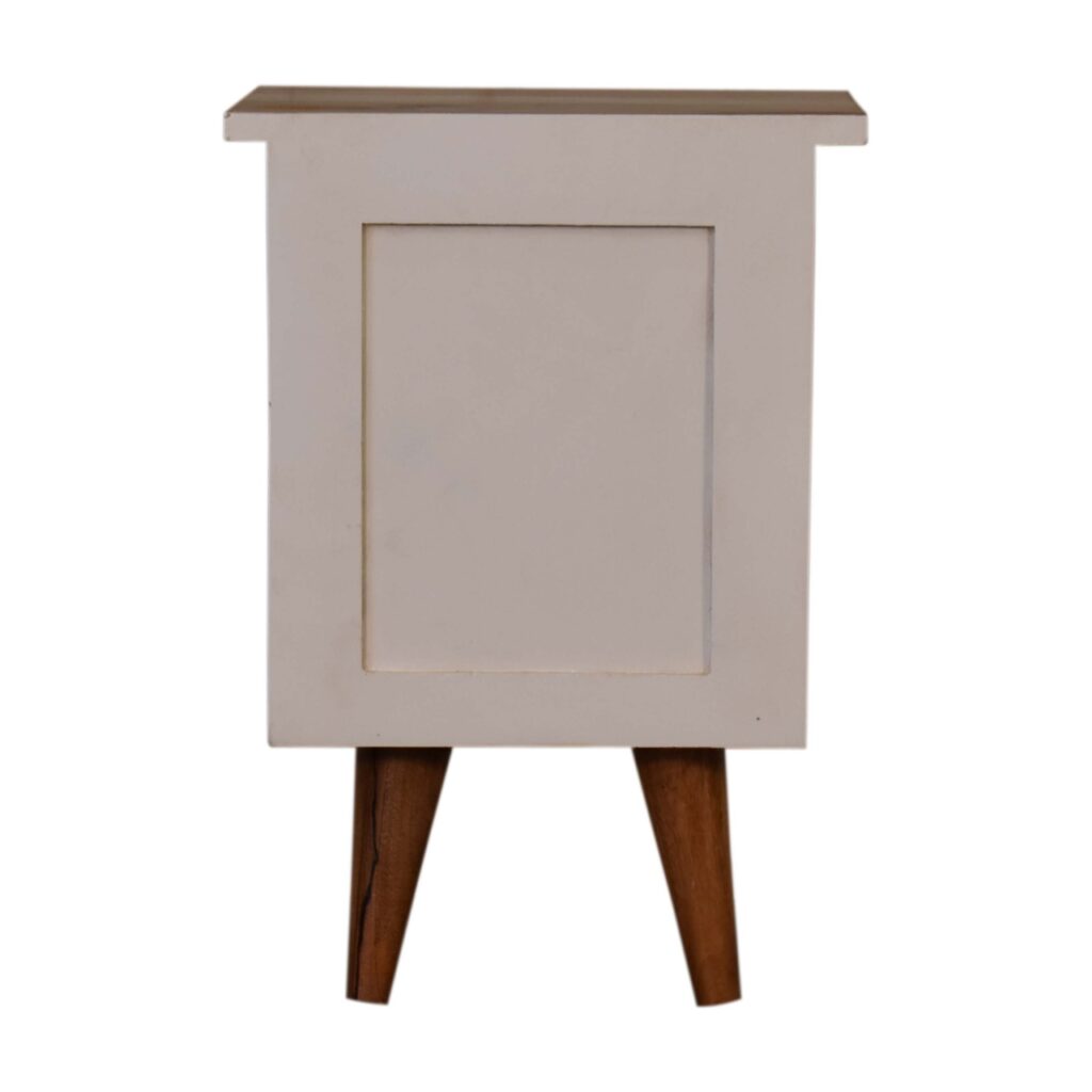White Hand Painted Bedside - Image 9