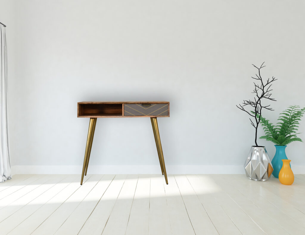 Cement Brass Cable Writing Desk - Image 16