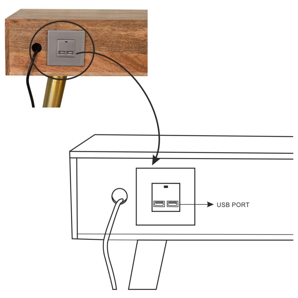 Cement Brass Cable Writing Desk - Image 12