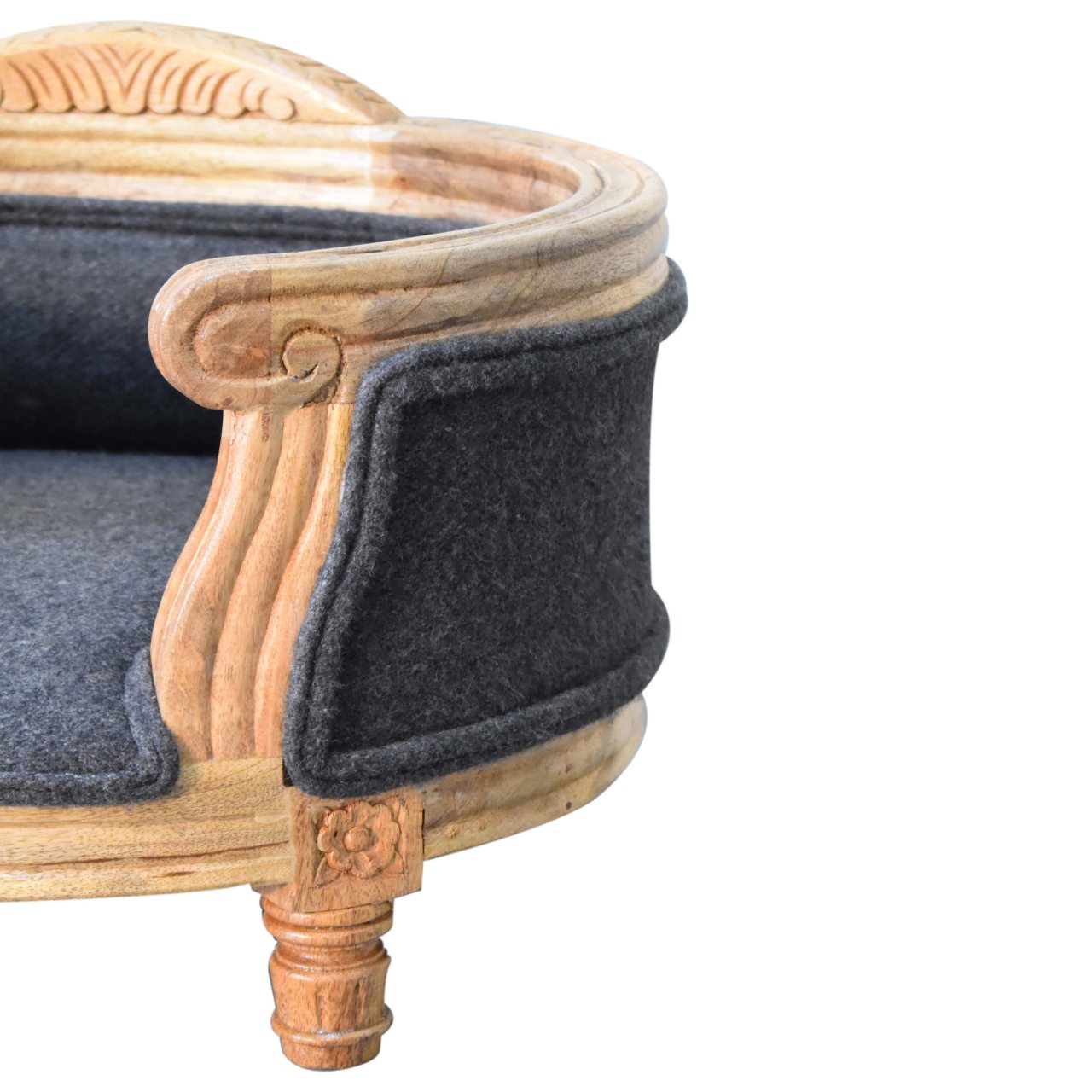 Carved Battleship Tweed Pet Bed - Image 7