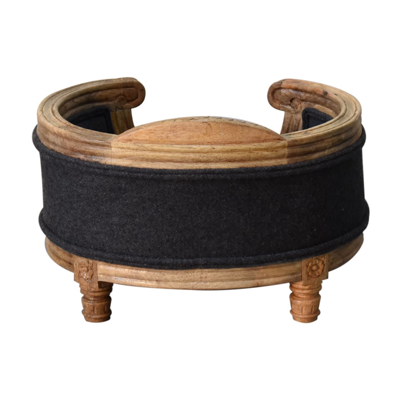 Carved Battleship Tweed Pet Bed - Image 10