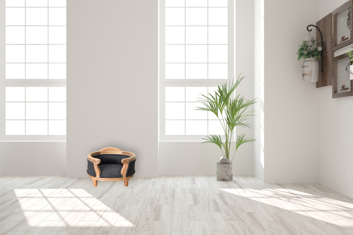 Carved Battleship Tweed Pet Bed - Image 12