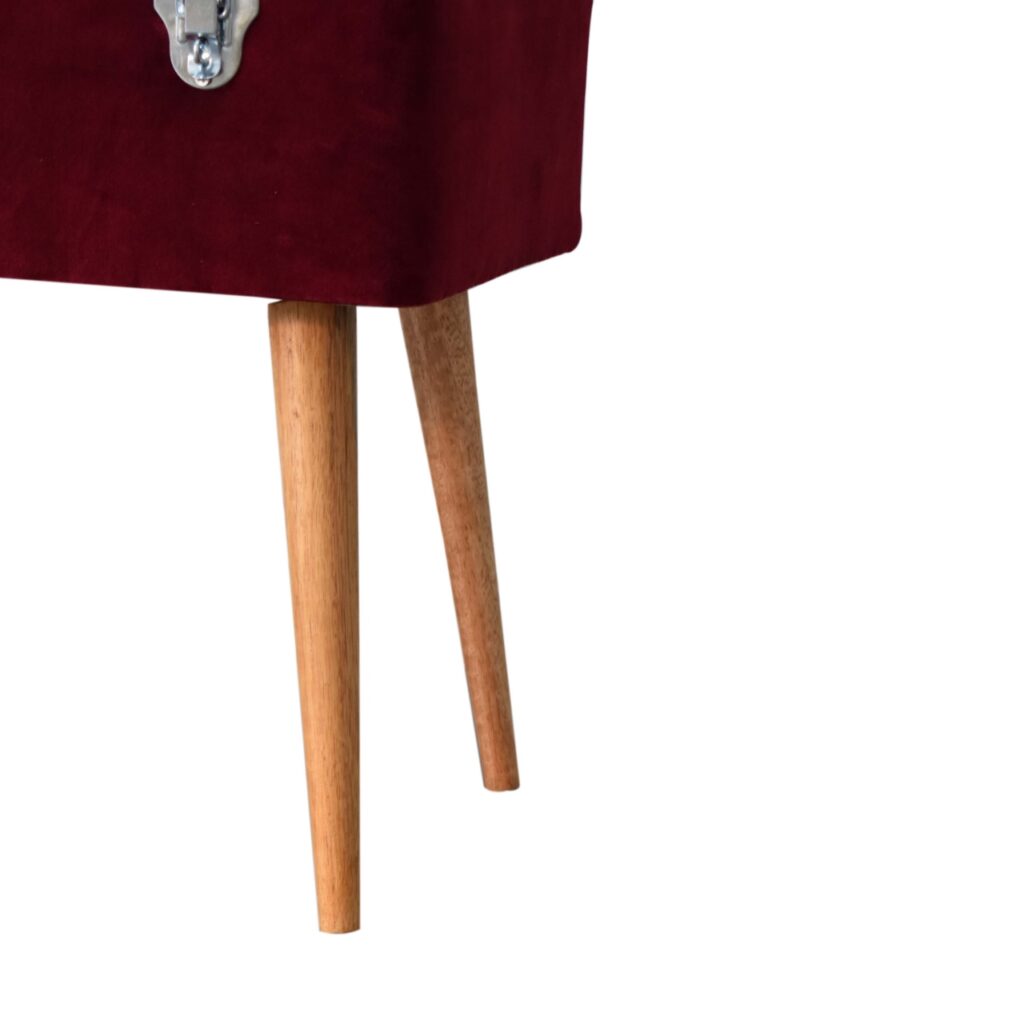 Wine Red Nordic Storage Bench - Image 8