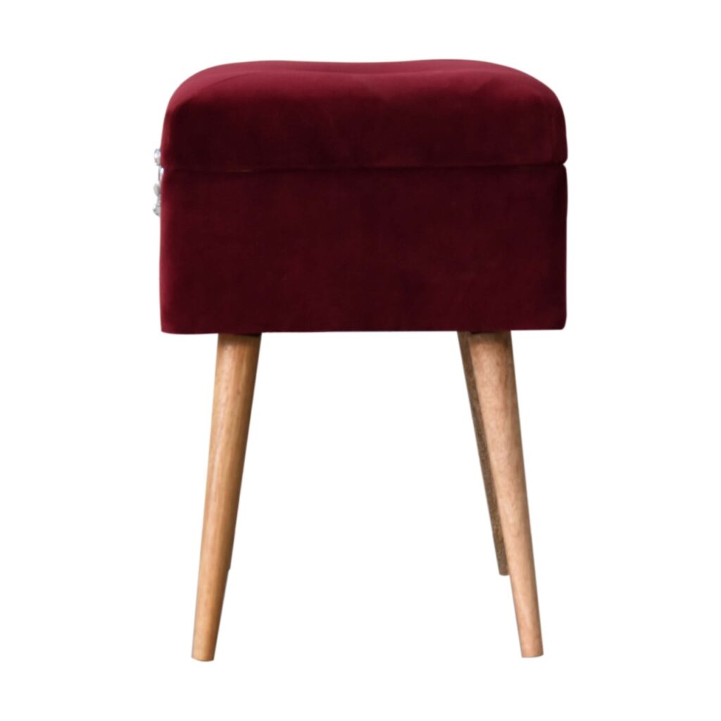 Wine Red Nordic Storage Bench - Image 9