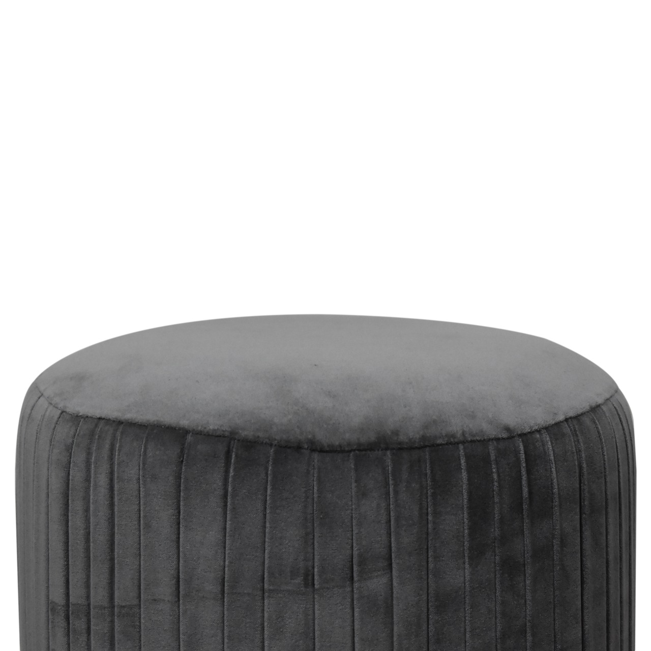 Grey Velvet Pleated Footstool - Image 5