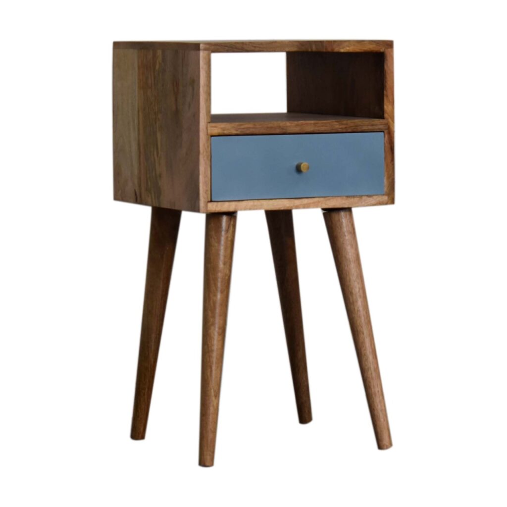 Mini Blue Hand Painted Bedside - Image 2
