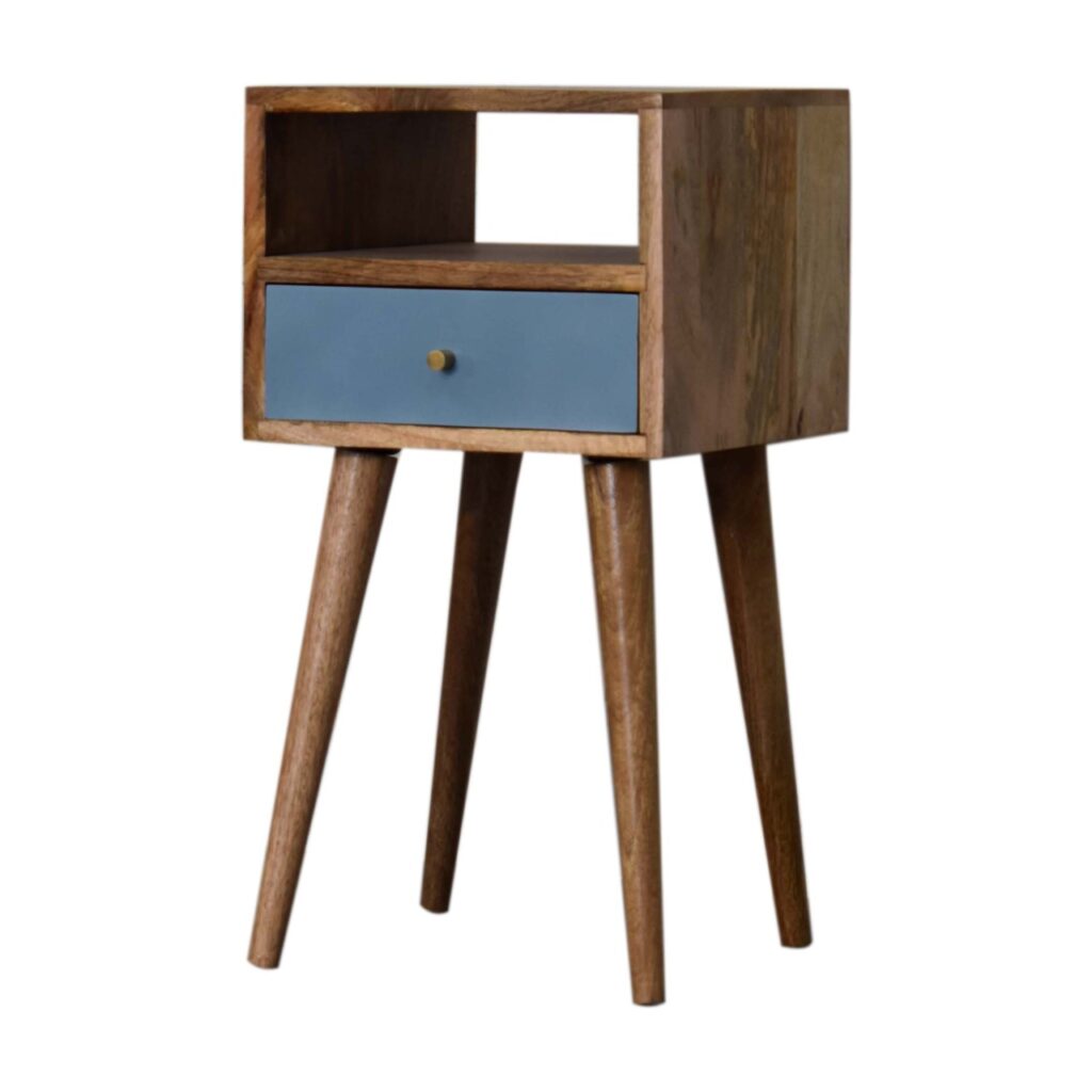 Mini Blue Hand Painted Bedside - Image 3
