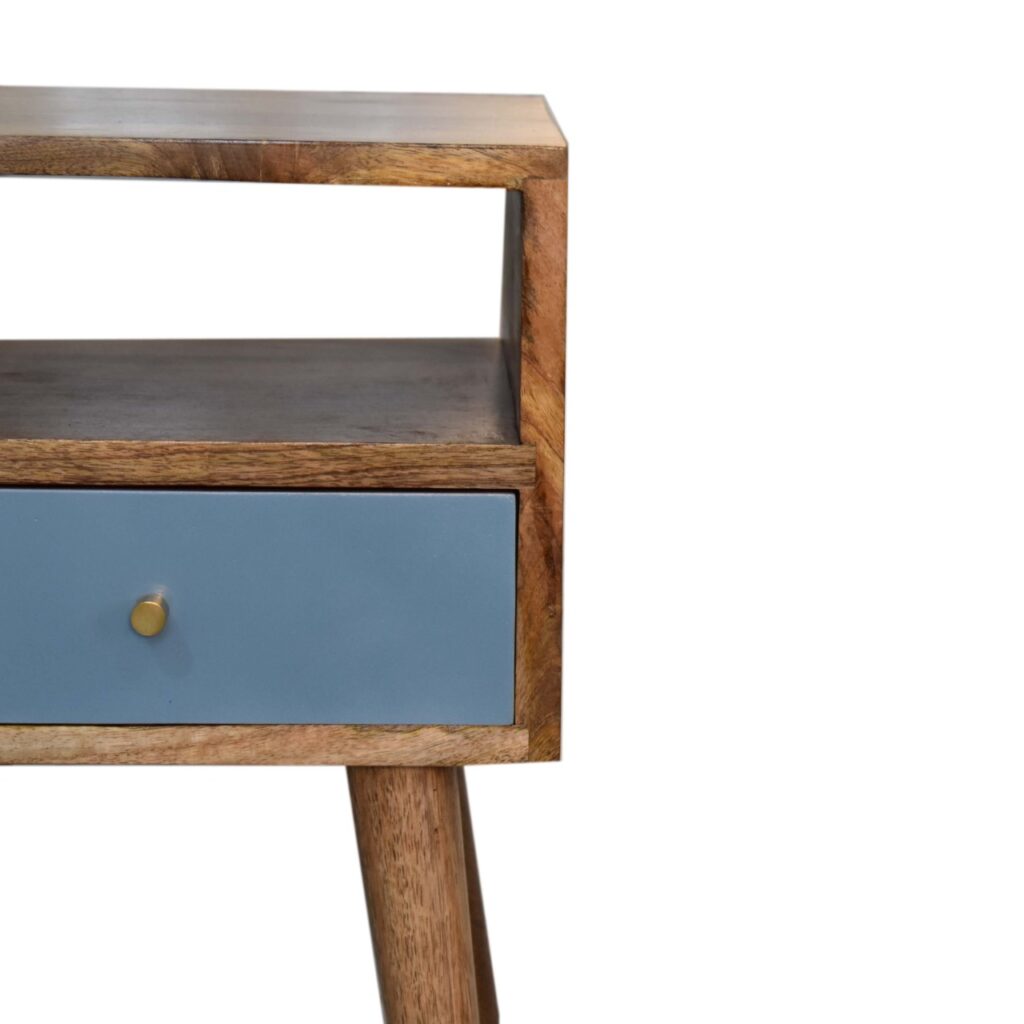 Mini Blue Hand Painted Bedside - Image 4