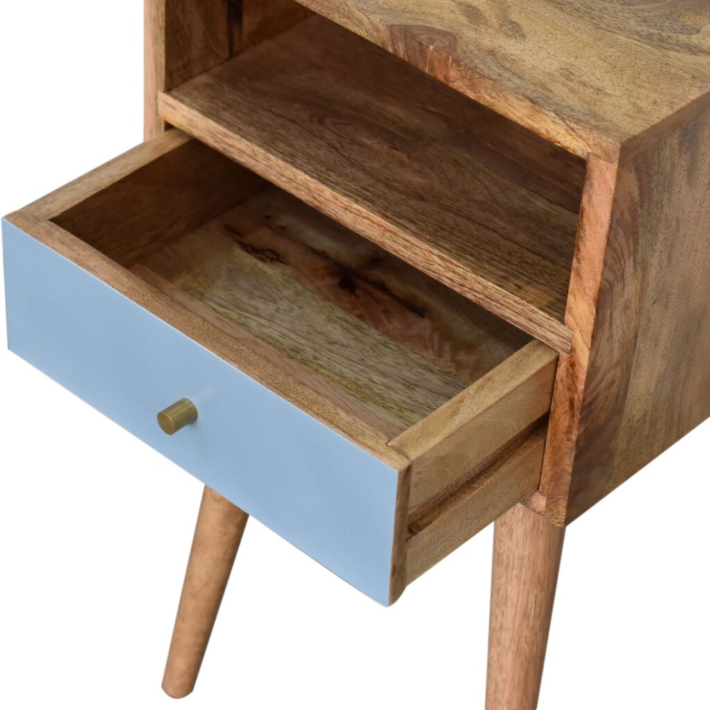 Mini Blue Hand Painted Bedside - Image 6