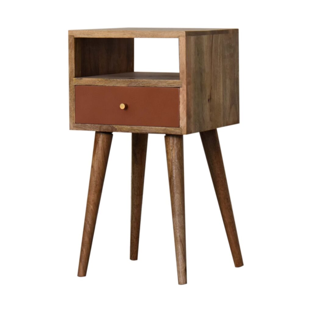 Mini Brick Red Hand Painted Bedside - Image 3