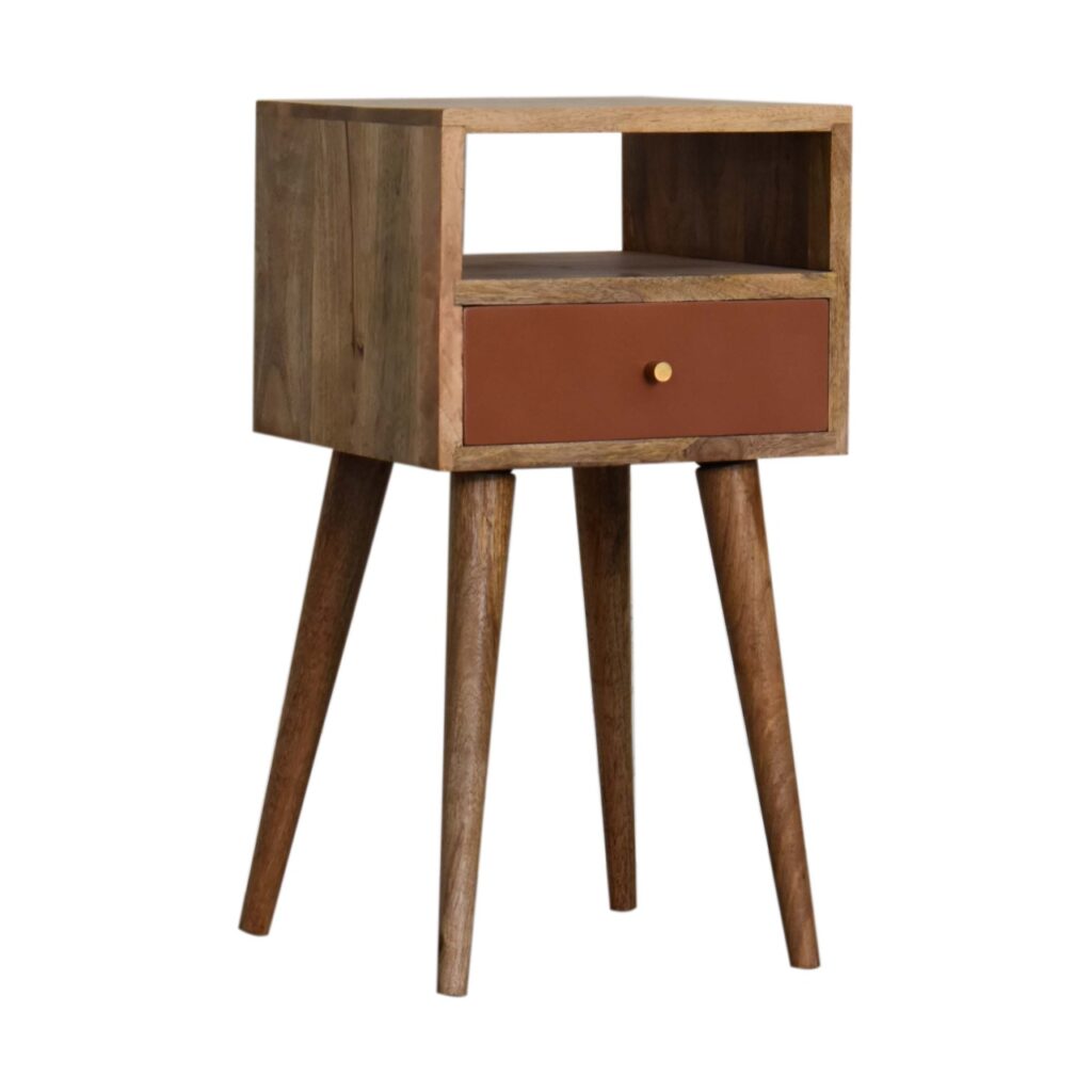 Mini Brick Red Hand Painted Bedside - Image 2