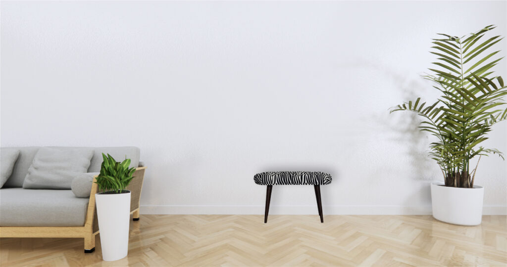 Zebra Print Deep Button Bench - Image 11