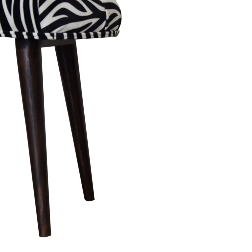 Zebra Print Deep Button Bench - Image 7