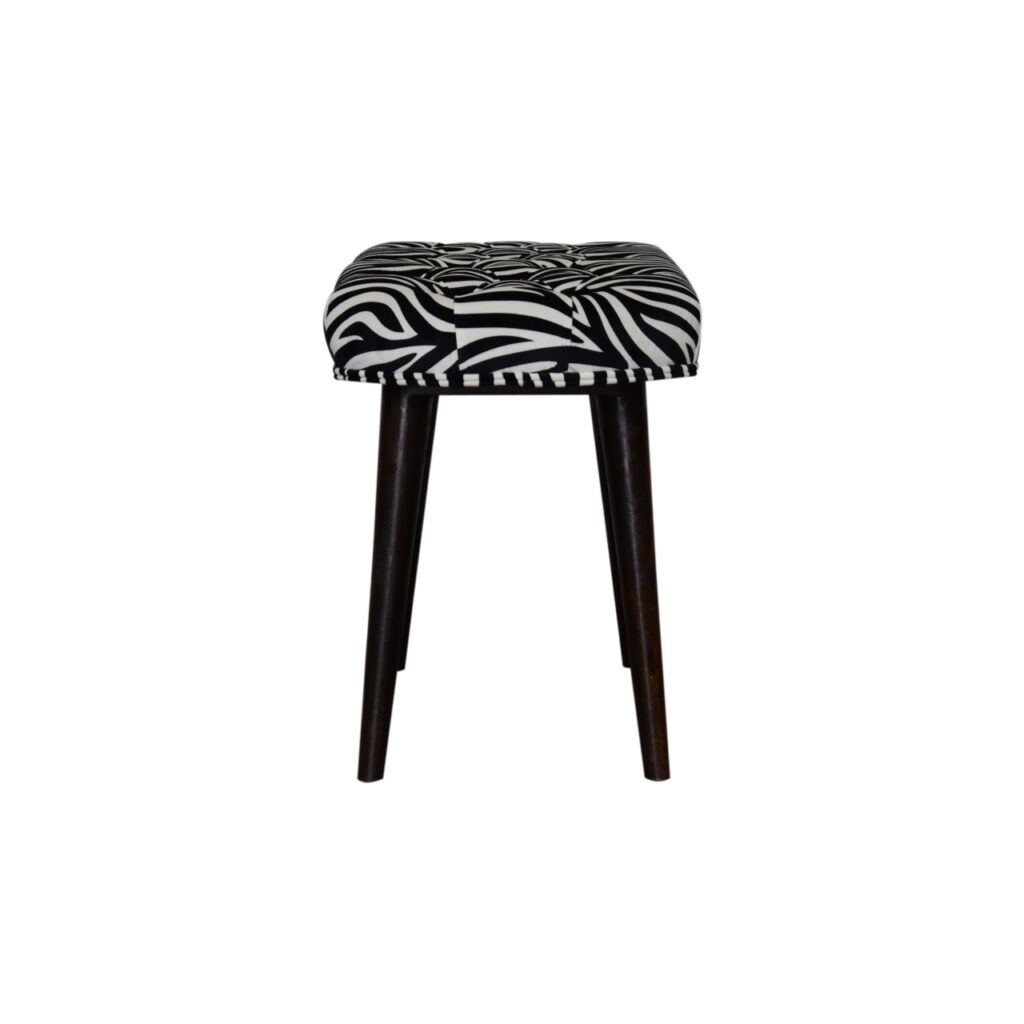 Zebra Print Deep Button Bench - Image 9