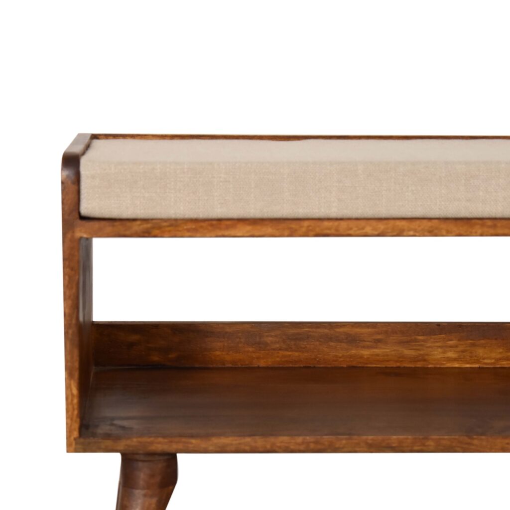Mud Linen Nordic Storage Bench - Image 4