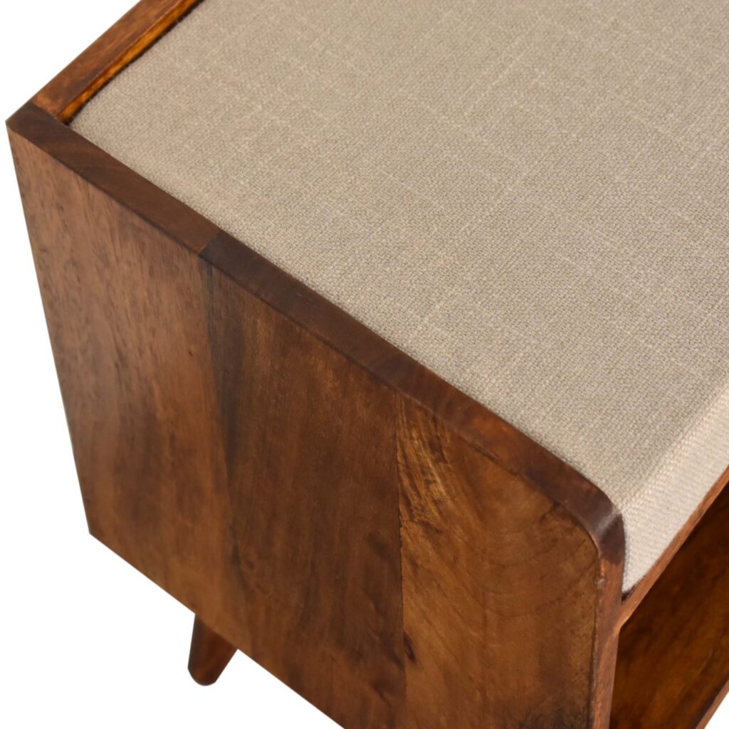 Mud Linen Nordic Storage Bench - Image 5