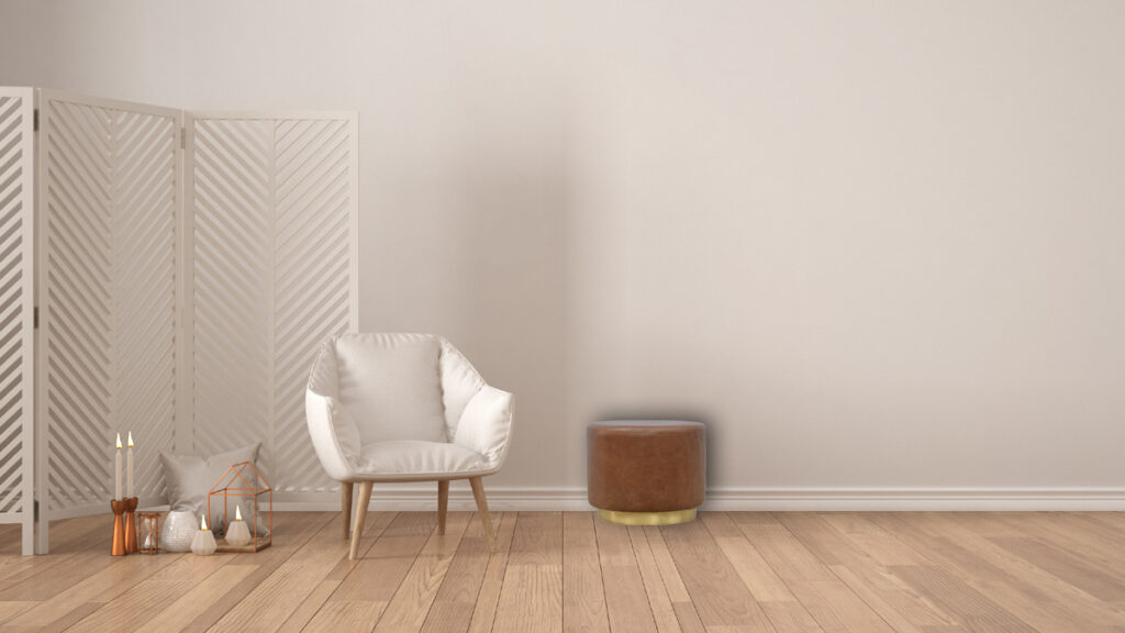 Buffalo Footstool with Gold Base - Image 9