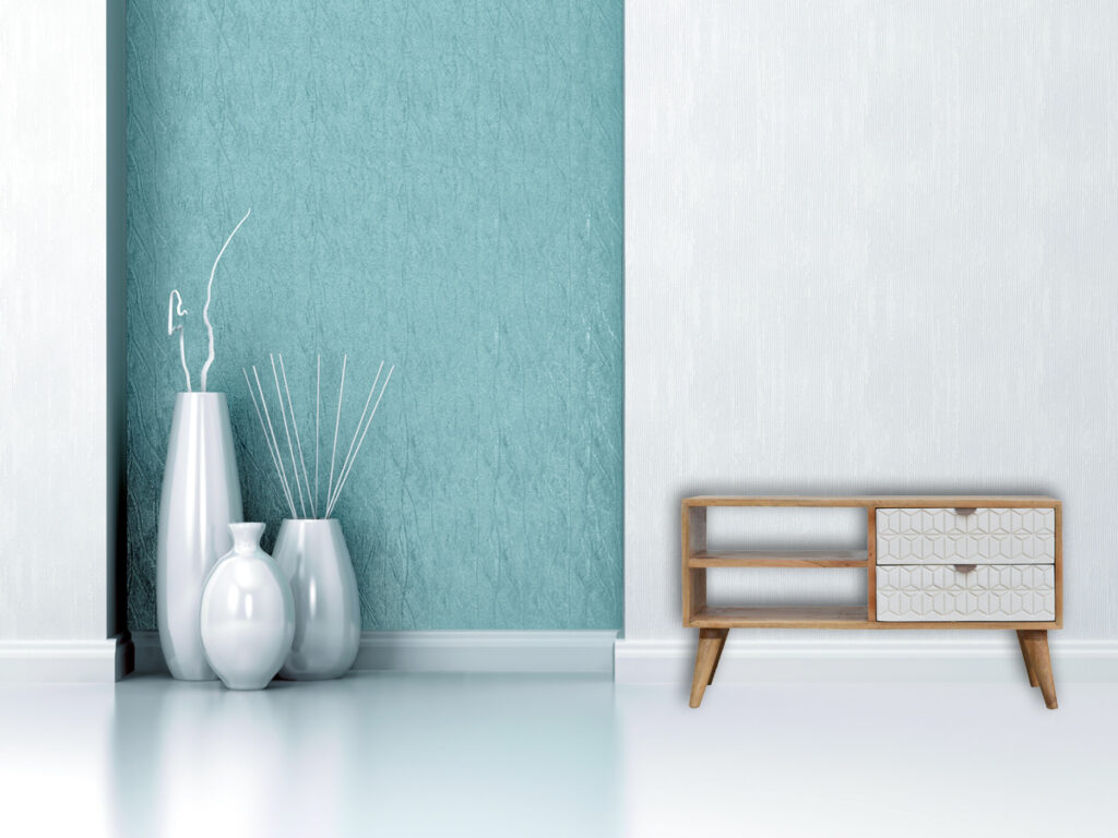 Sleek White Carved Media Unit - Image 12